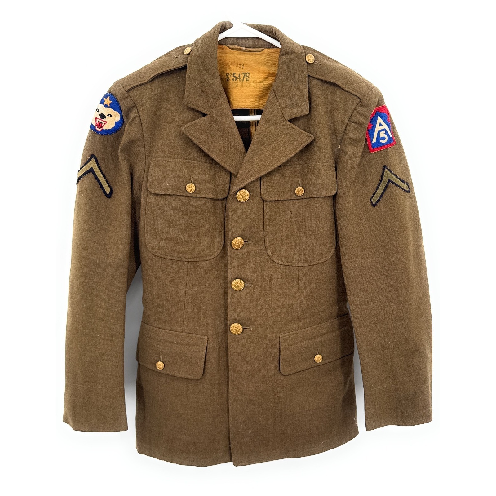 Wwii 5th Army Alaska Defense Private Coat Jacket Brown
